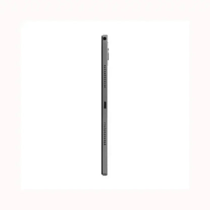Profilo sottile di lenovo tablet grigio con porte e altoparlanti laterali vista di lato