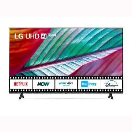 Televisore LG 50" LED UHD Smart TV con AI ThinQ, design sottile e stand, app Netflix Prime Video Disney+ integrate
