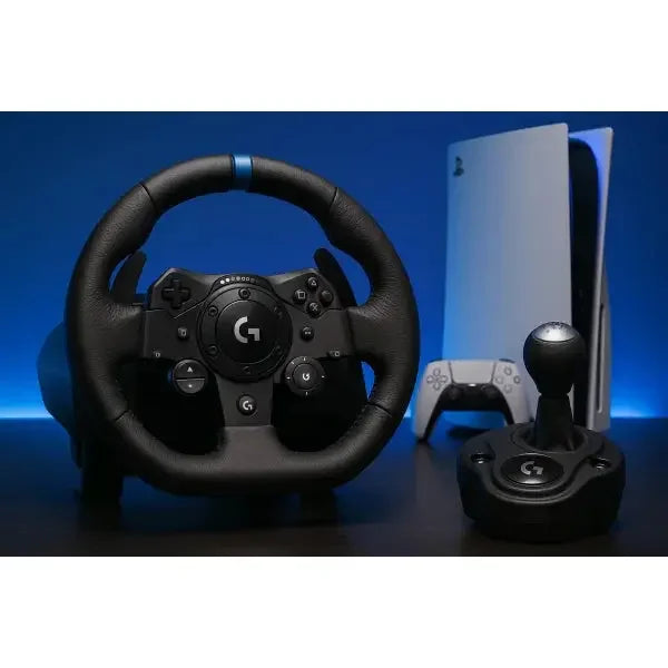 Volante da corsa Logitech con leve per giochi su console e compatibilità con PlayStation 5