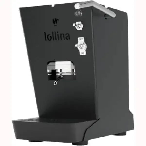 Macchina da caffè Lollocaff in nero con design elegante e funzioni intuitive