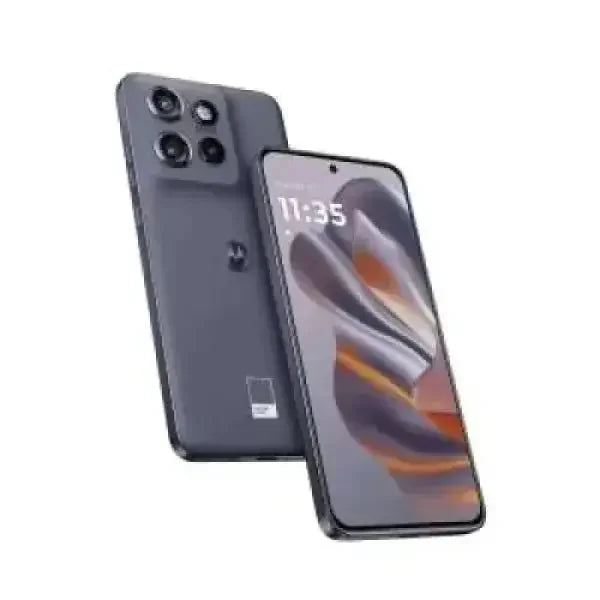 Smartphone Motorola Edge 50 Neo in grigio con fotocamere posteriori e display grande