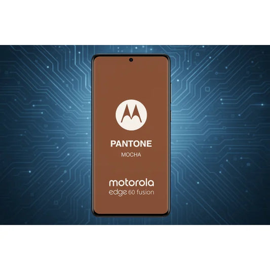 Motorola Edge 60 Fusion 8+256GB 6.67 5G Pantone Mocha EU immagine frontale con sfondo tecnologico
