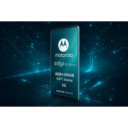 Motorola Edge 60 Fusion 8+256GB 6.67 5G Pantone Slipstream EU con sfondo elettronico e immagine frontale