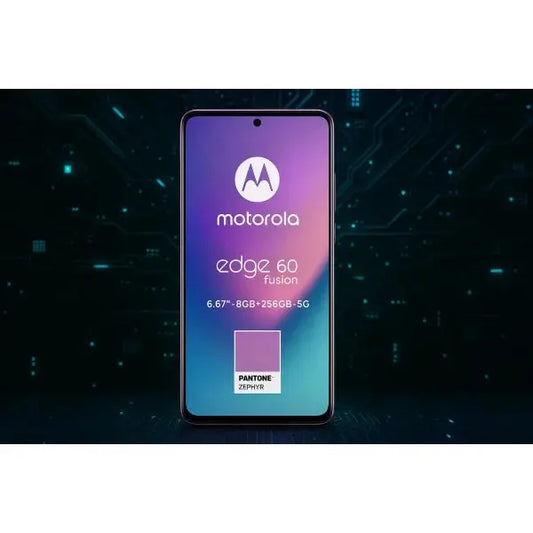 Motorola Edge 60 Fusion 8+256GB 6.67 5G Pantone Zephyr EU immagine frontale con sfondo elettronico
