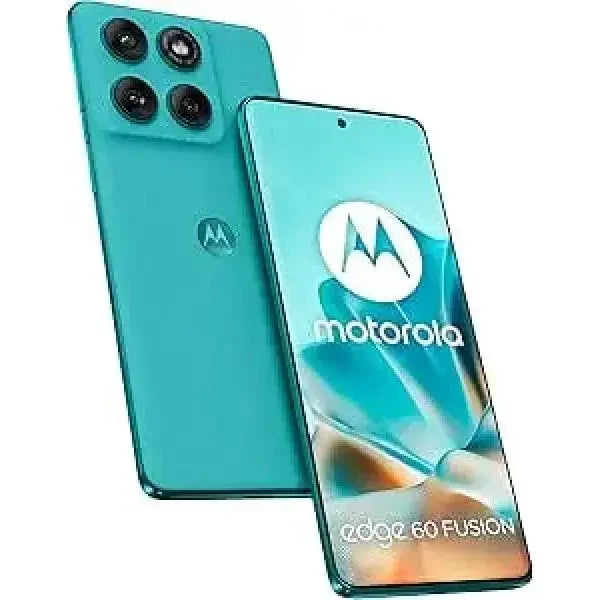 Smartphone Motorola Edge 60 Fusion in verde con tripla fotocamera posteriore e display moderno