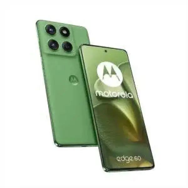 Smartphone Motorola Edge 60 verde con camera tripla e design moderno