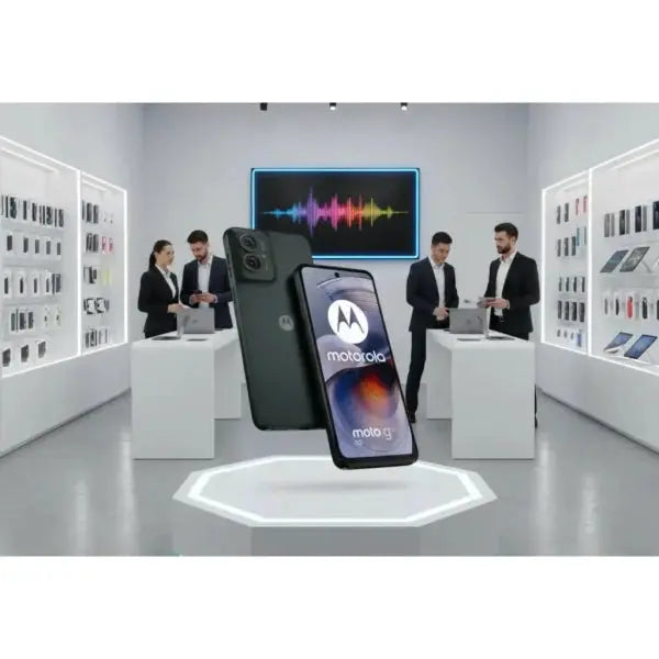 Smartphone Motorola Moto G55 in mostra con design elegante e prestazioni elevate nel negozio tecnologico