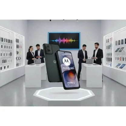 Smartphone Motorola Moto G55 in mostra con design elegante e prestazioni elevate nel negozio tecnologico