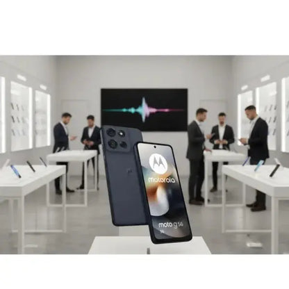 Smartphone Motorola Moto G56 in vetrina con design elegante e display vivace