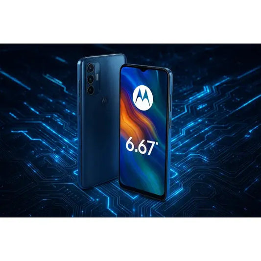Smartphone Motorola con display da 6.67 pollici e design elegante in blu