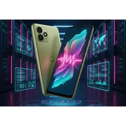 Smartphone Motorola con schermo vibrante e design moderno in colore oro