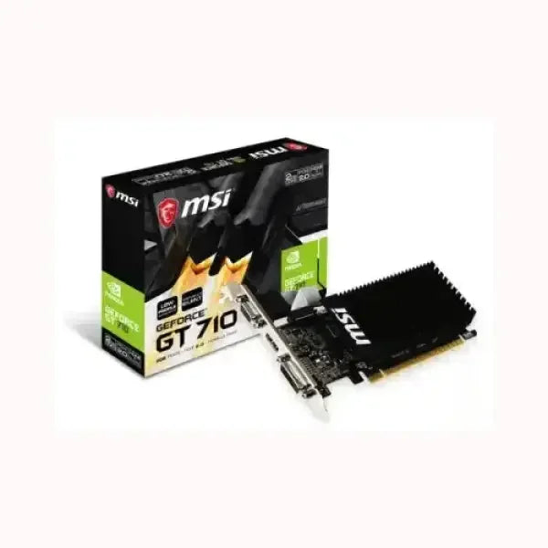 Scheda video MSI GeForce GT 710 con sistema di raffreddamento passivo e confezione originale