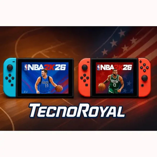 Console Nintendo Switch con il gioco NBA 2K26 in evidenza su entrambi gli schermi