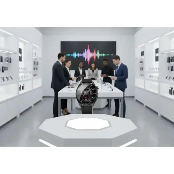 Nilox smartwatch elegante con display digitale in un negozio tecnologico moderno