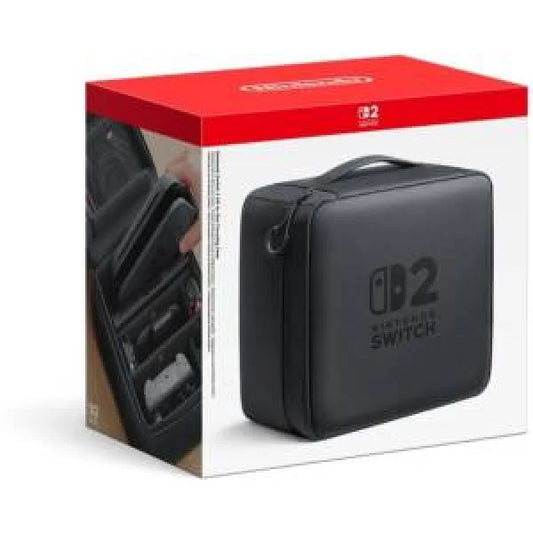 Custodia protettiva nera per console Nintendo Switch 2 con manico e spazio per accessori