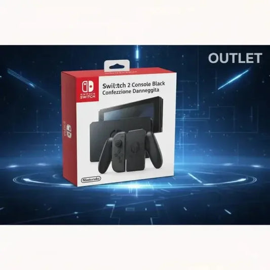 Nintendo Switch 2 Console nera in confezione danneggiata, ideale per risparmi e giochi