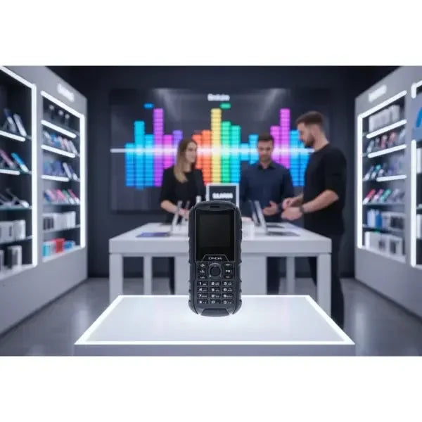 Smartphone Onda in esposizione con clienti in un negozio di tecnologia