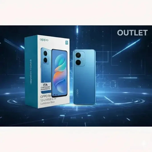 Smartphone OPPO Reno 13 in Blu Luminoso con confezione Outlet e specifiche dettagliate