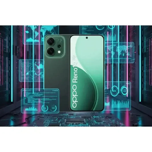 Smartphone OPPO Reno 14 con schermo AMOLED e design elegante in verde chiaro