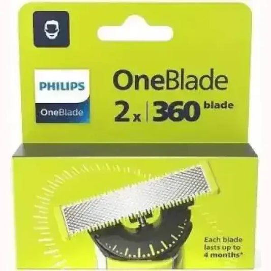 Confezione ricambi lame Philips OneBlade 2 pezzi con lama rotante 360 gradi per piccolo elettrodomestico