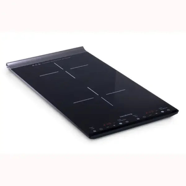 Piastra Induzione Innoliving doppia zona di cottura con superficie nera liscia e comandi touch
