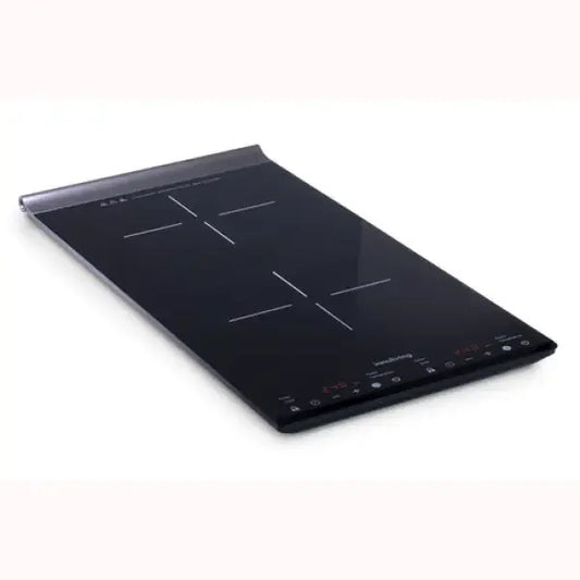 Piastra Induzione Innoliving doppia zona di cottura con superficie nera liscia e comandi touch