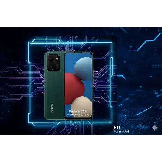 Smartphone Realme C71 con display da 6.67 pollici e design elegante in verde foresta