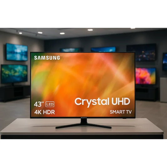 Samsung 43" LED 43DU8572 Crystal-UHD 4K HDR Smart TV EU con lo sfondo televisori