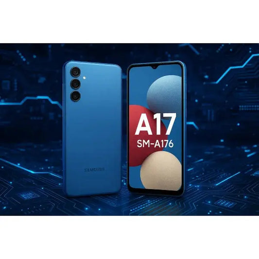 Smartphone Samsung A17 SM-A176 con display grande e design elegante in blu