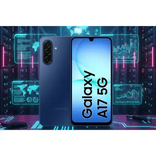Smartphone Samsung Galaxy A17 5G con display luminoso e design elegante in blu