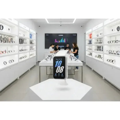 Smartwatch Samsung Galaxy Fit3 in esposizione con design elegante e display touch interattivo