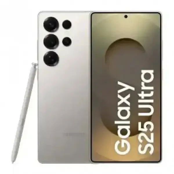 Smartphone Samsung Galaxy S25 Ultra con design argento e pennino incluso