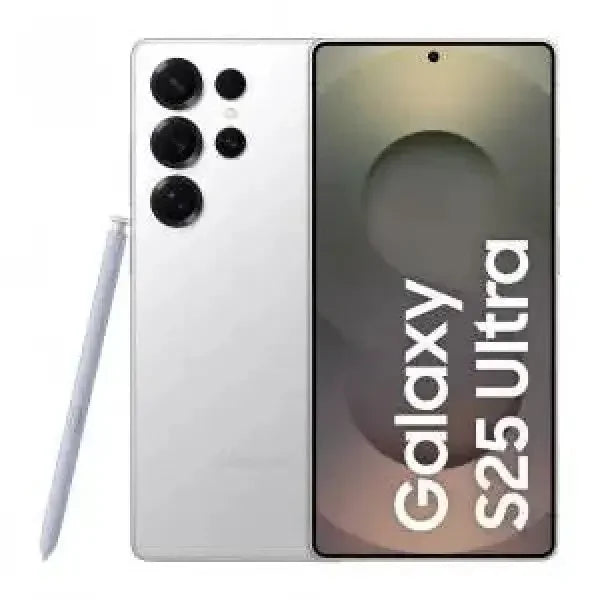 Smartphone Samsung Galaxy S25 Ultra con penna S e fotocamera avanzata in colore bianco