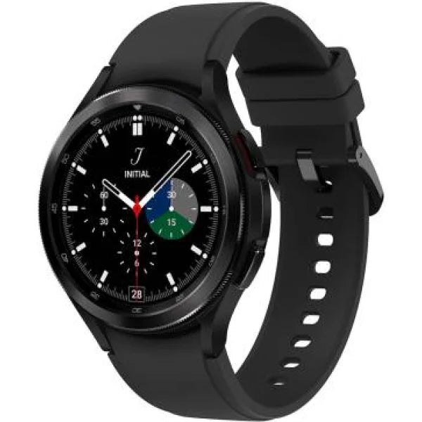 Smartwatch Samsung Galaxy Watch4 Classic con cinturino nero e quadrante digitale elegante