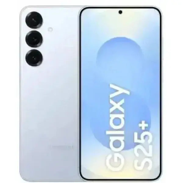 Smartphone Samsung S25+ con display ampio e fotocamere multiple sul retro in colorazione bianca