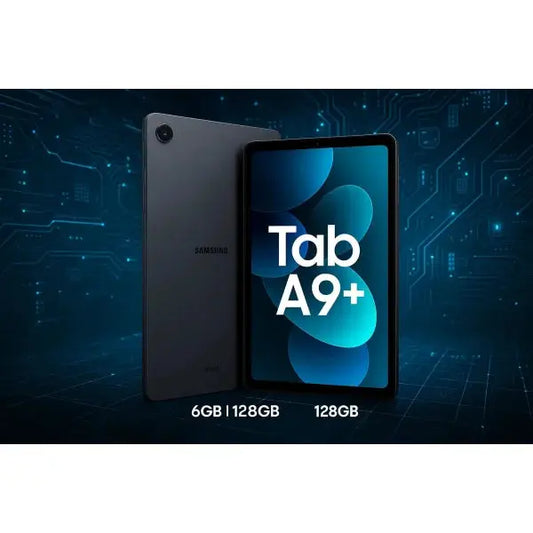 Tablet Samsung Tab A9+ con 6GB di RAM e 128GB di memoria interna, design elegante e moderno