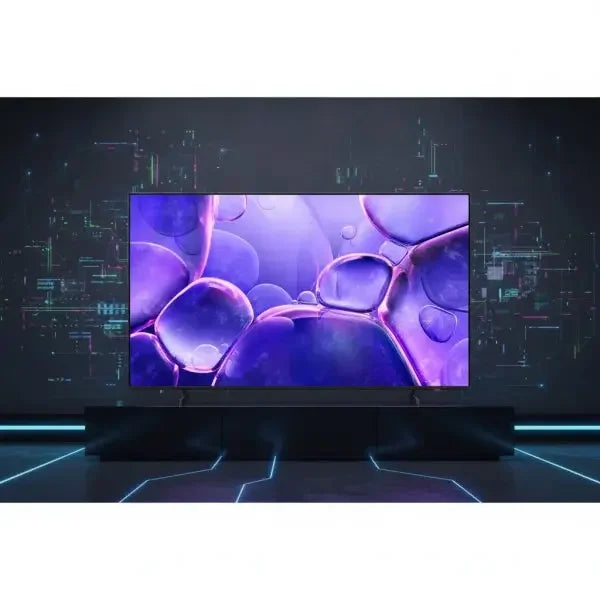Televisione Samsung TV con display vibrante e design elegante su supporto moderno