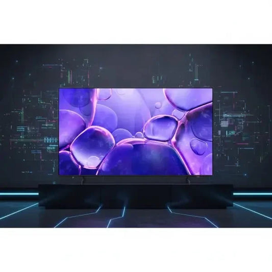 Televisione Samsung TV con display vibrante e design elegante su supporto moderno