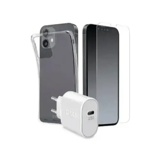 SBS KIT31IP1361 mobile phone starter kit Trasparente, Bianco Accessori telefonia