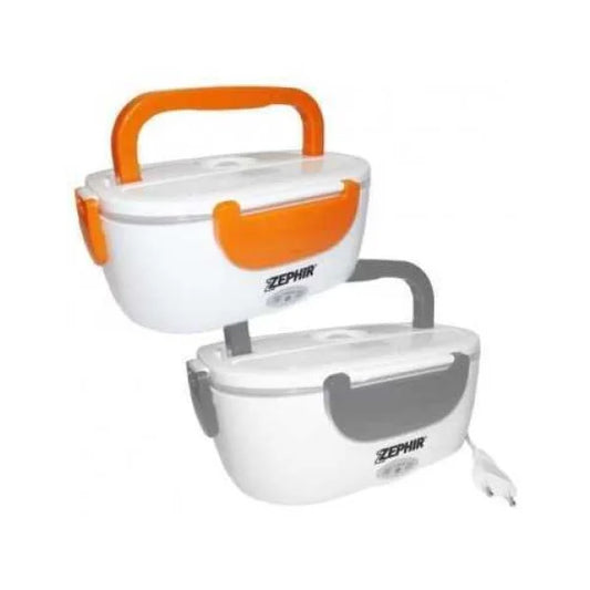 Scaldavivande Zephir portatile bianco con manico arancione e grigio per riscaldare cibo