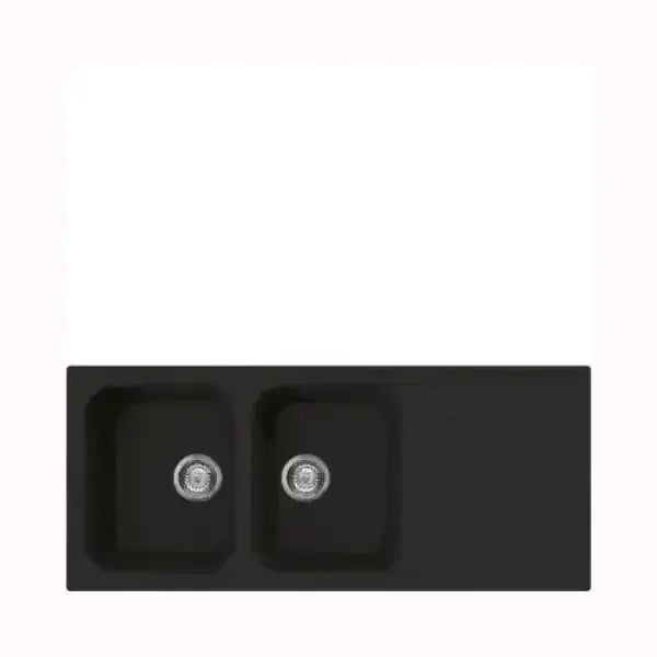 Lavello doppia vasca nero SMEG con design moderno e finitura elegante per cucina