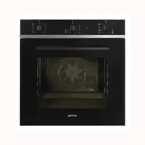 Forno da incasso nero con pannello di controllo manuale SMEG moderno e funzionale