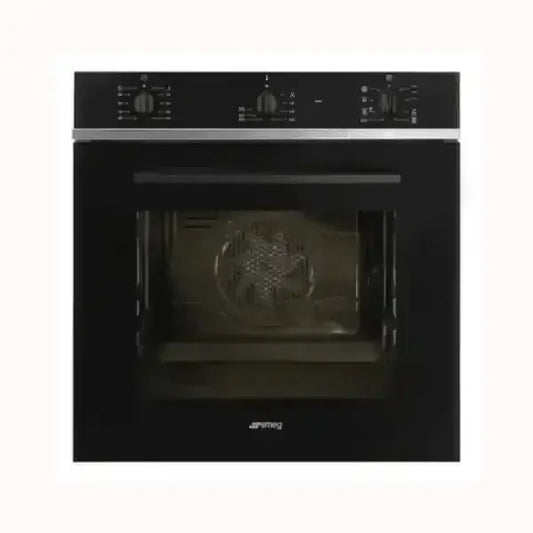 Forno da incasso nero con pannello di controllo manuale SMEG moderno e funzionale