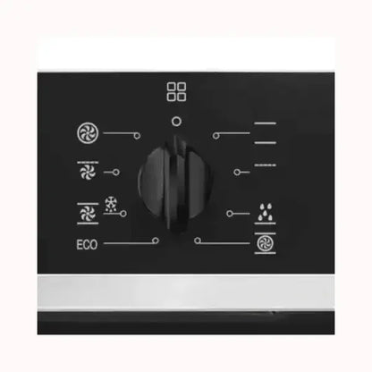 Pannello di controllo nero per forno SMEG con manopola centrale e simboli funzione chiari