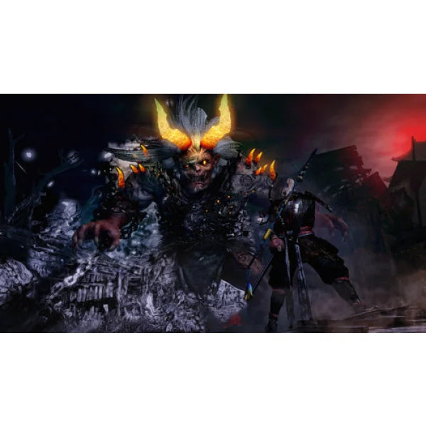 Gioco per SONY PS4 con mostro demoniaco e guerriero in ambientazione oscura e fantastica