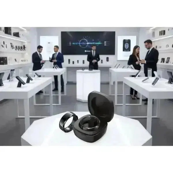 Smartwatch TECHMADE elegante con funzionalità avanzate in un ambiente di esposizione moderno