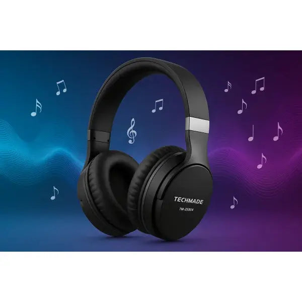 Cuffie Techmade con design elegante e suono di alta qualità, perfette per ascoltare musica