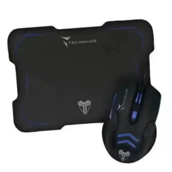 Techmade Kit Mouse USB + Tappetino Gaming Blu Accessori informatica
