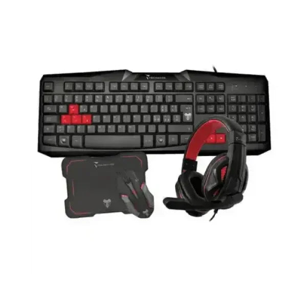 TECHMADE KIT TASTIERA+MOUSE+CUFFIE+PAD GAMING USB NERO TM-GAMINGSET2 Kit Tastiera + Mouse