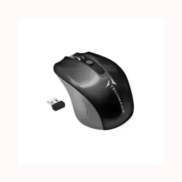 Mouse wireless Techmade nero ergonomico con ricevitore USB per un controllo preciso e confortevole
